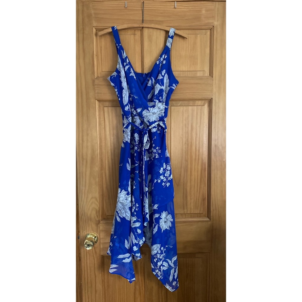 Blue Floral Spring Midi Dress